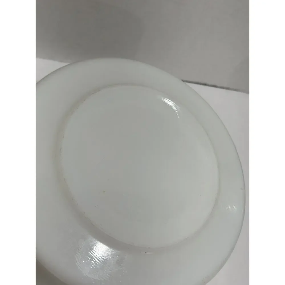 Milk Glass White Mixing Bowl Pour Black Wheat Design Fit Hamilton Beach VTG Rare